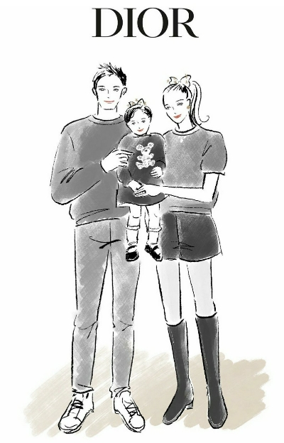 石田安奈ファミリーのデッサン画